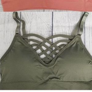 Zenana Green strappy Bralette Sz S/M & L/XL